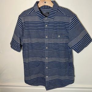 The North face Blue and grey striped short sleeve button down